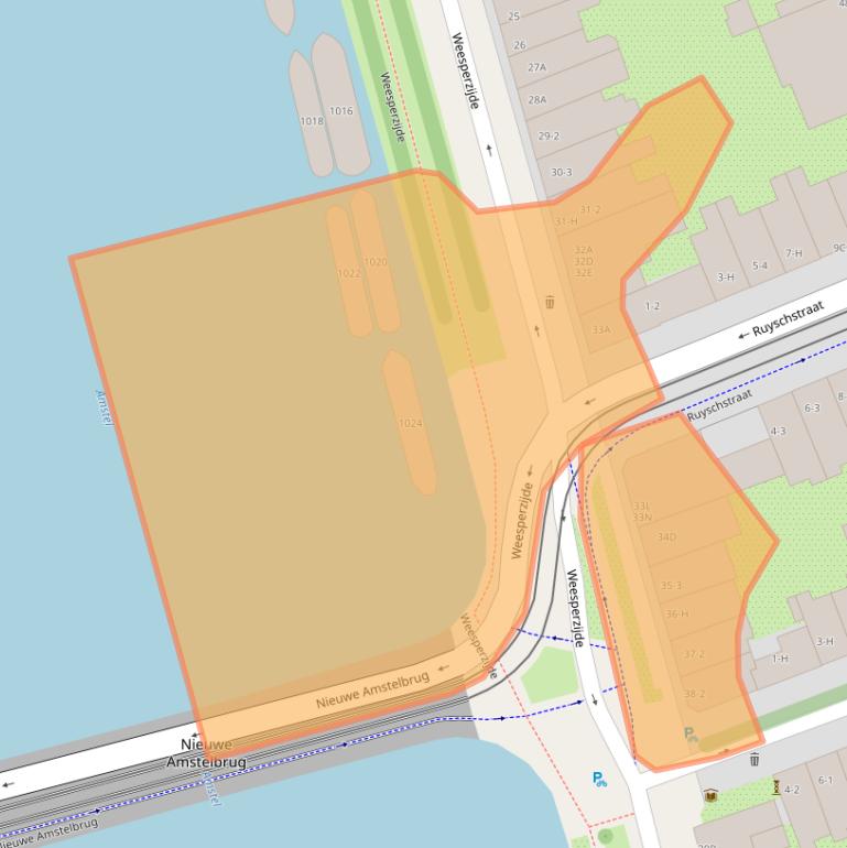 Kaart van postcodegebied 1091ED.