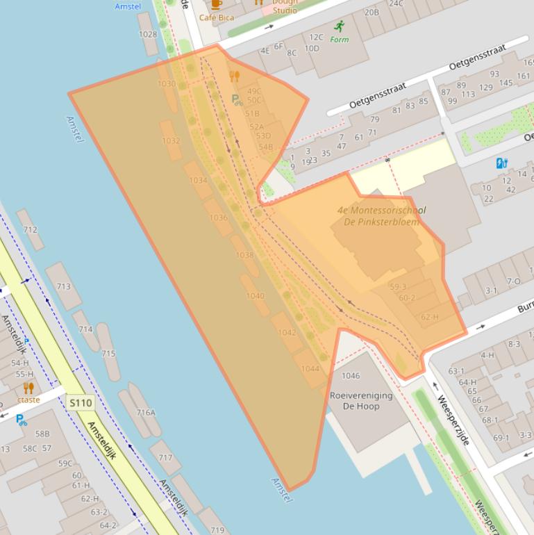 Kaart van postcodegebied 1091EG.