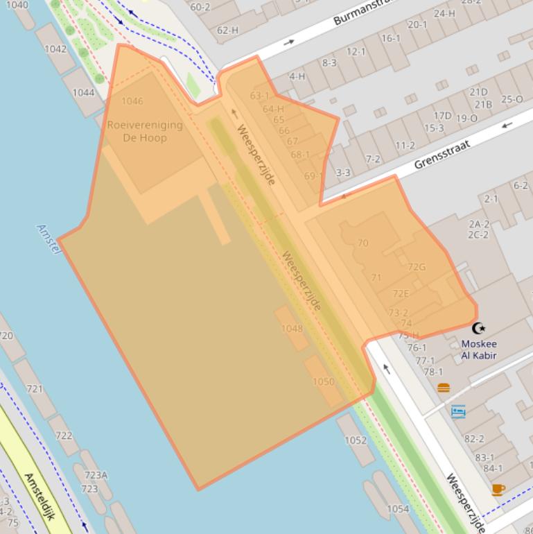 Kaart van postcodegebied 1091EH.