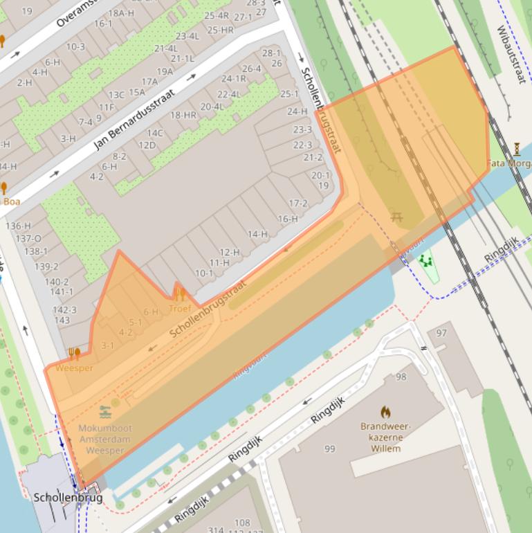 Kaart van postcodegebied 1091EX.