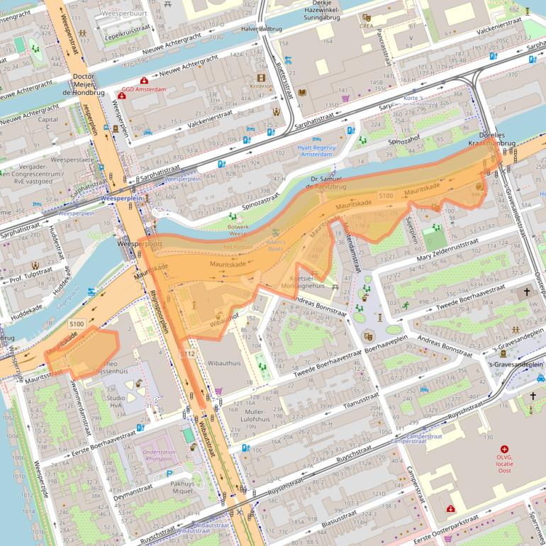 Kaart van postcodegebied 1091GC.
