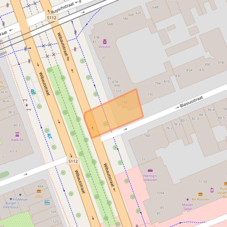 Kaart van postcodegebied 1091GJ.