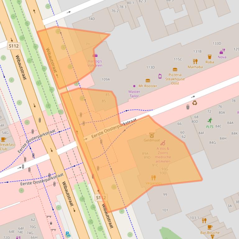 Kaart van postcodegebied 1091GK.