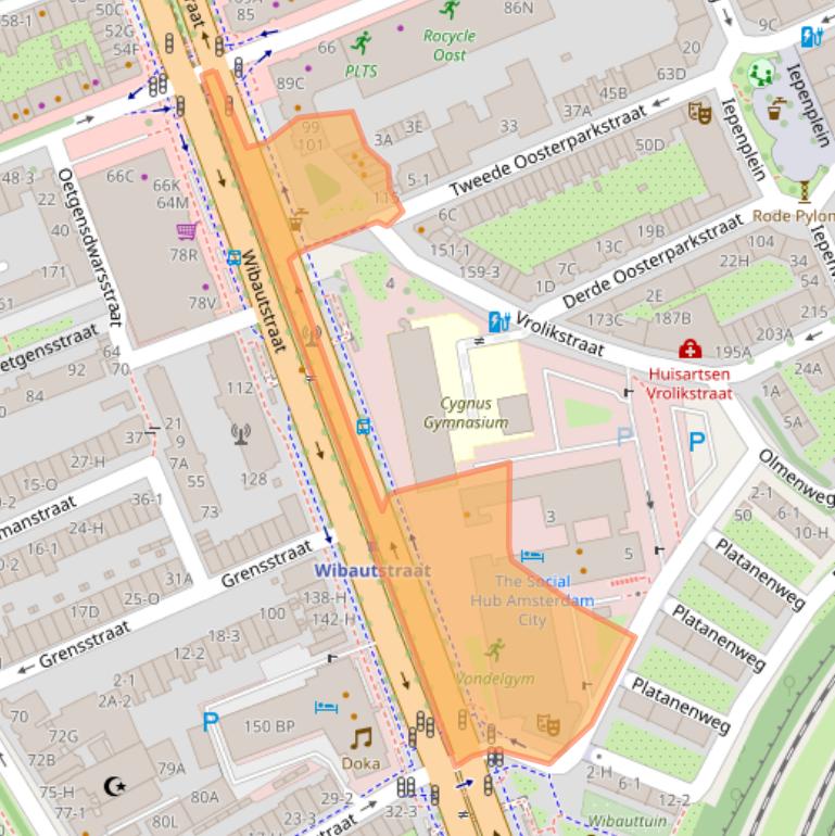 Kaart van postcodegebied 1091GL.