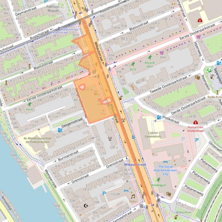 Kaart van postcodegebied 1091GN.