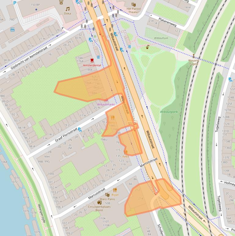 Kaart van postcodegebied 1091GS.