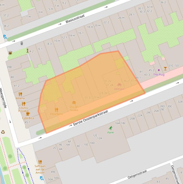 Kaart van postcodegebied 1091GT.