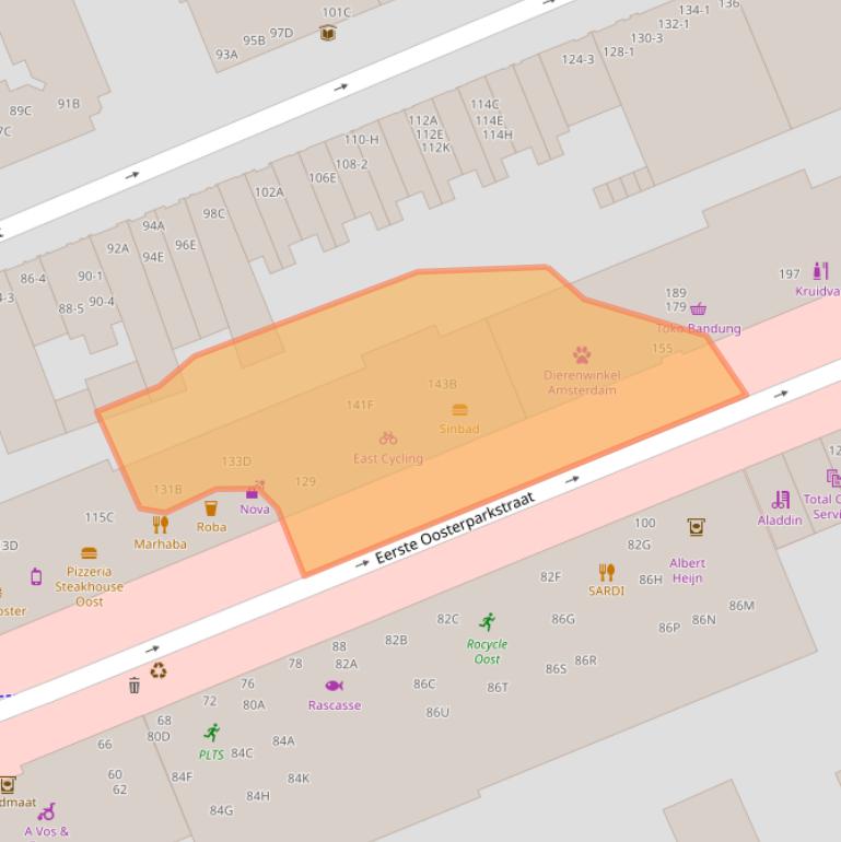 Kaart van postcodegebied 1091GZ.