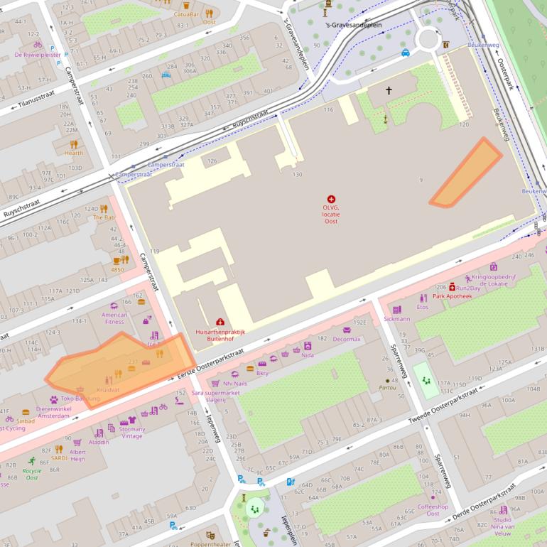 Kaart van postcodegebied 1091HA.