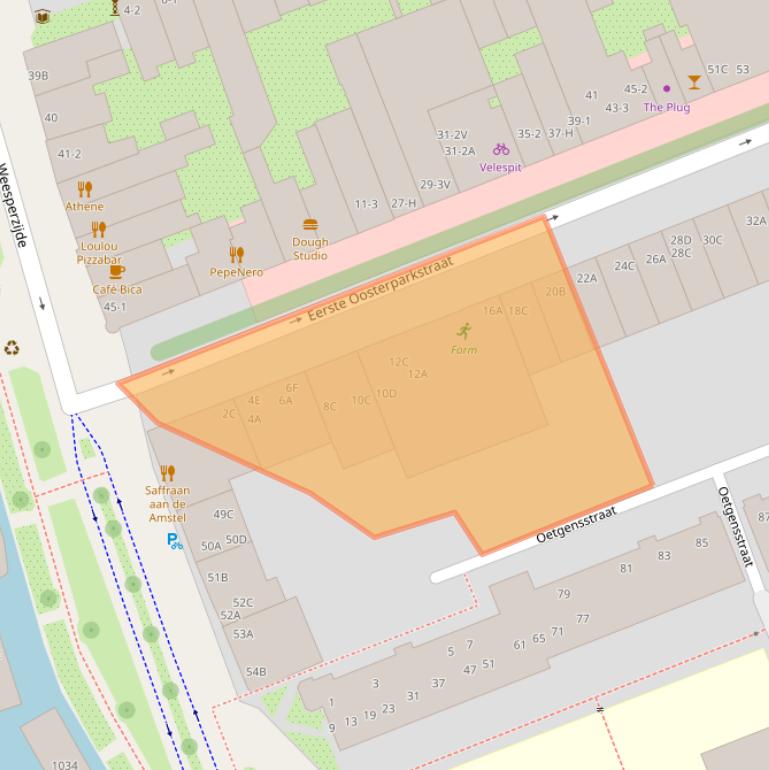 Kaart van postcodegebied 1091HB.