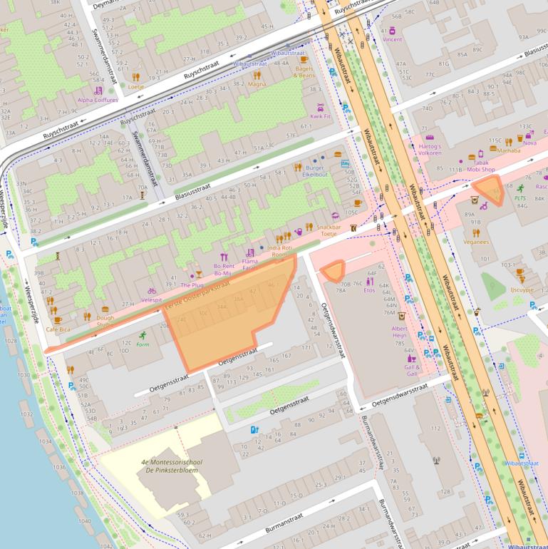 Kaart van postcodegebied 1091HC.