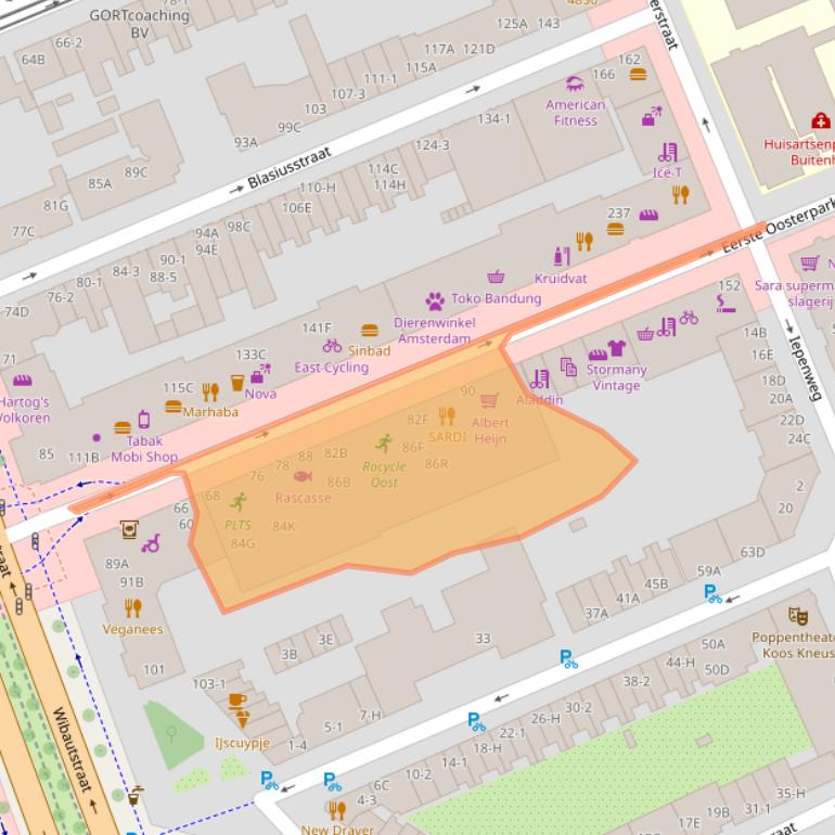 Kaart van postcodegebied 1091HE.