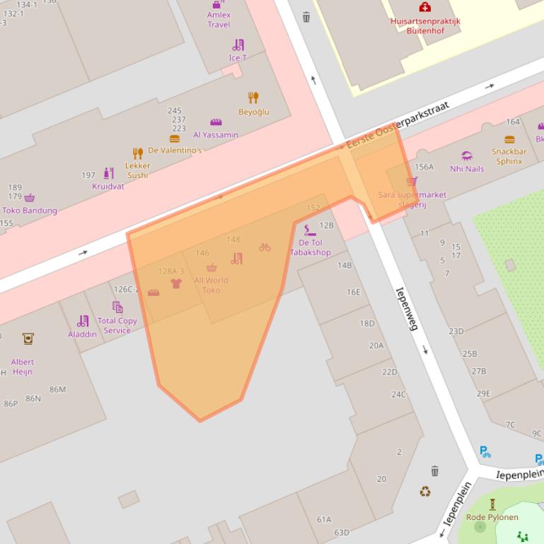 Kaart van postcodegebied 1091HH.