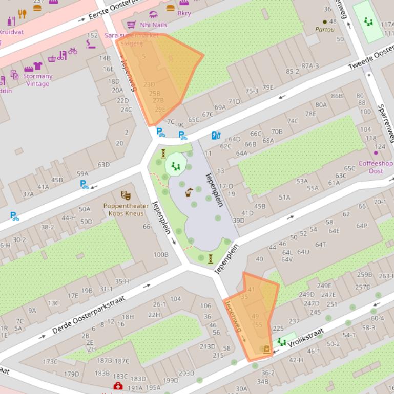 Kaart van postcodegebied 1091JL.