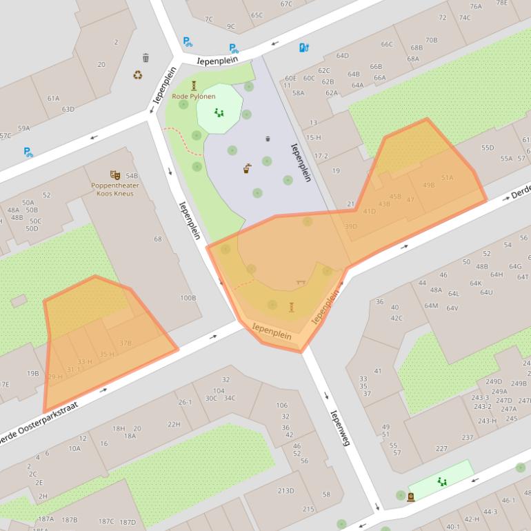 Kaart van postcodegebied 1091JT.