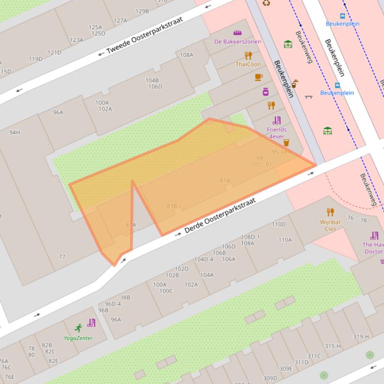 Kaart van postcodegebied 1091JW.