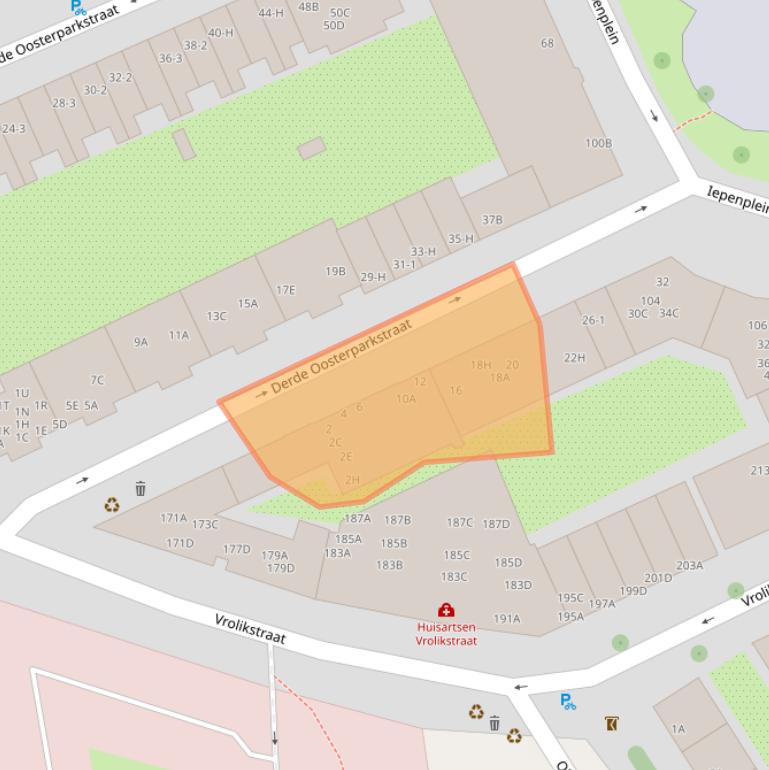 Kaart van postcodegebied 1091JX.