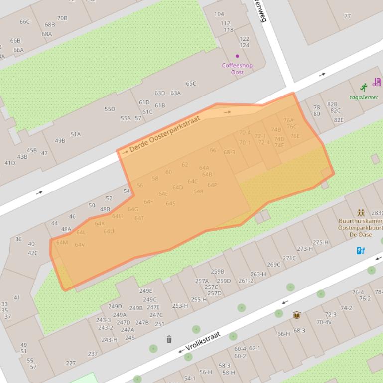 Kaart van postcodegebied 1091KA.