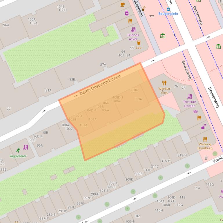 Kaart van postcodegebied 1091KC.