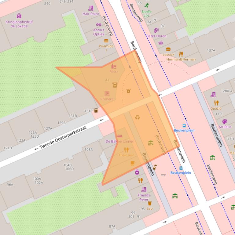 Kaart van postcodegebied 1091KG.