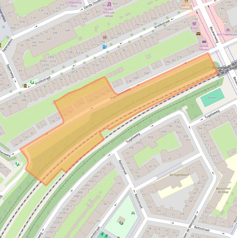 Kaart van postcodegebied 1091KK.