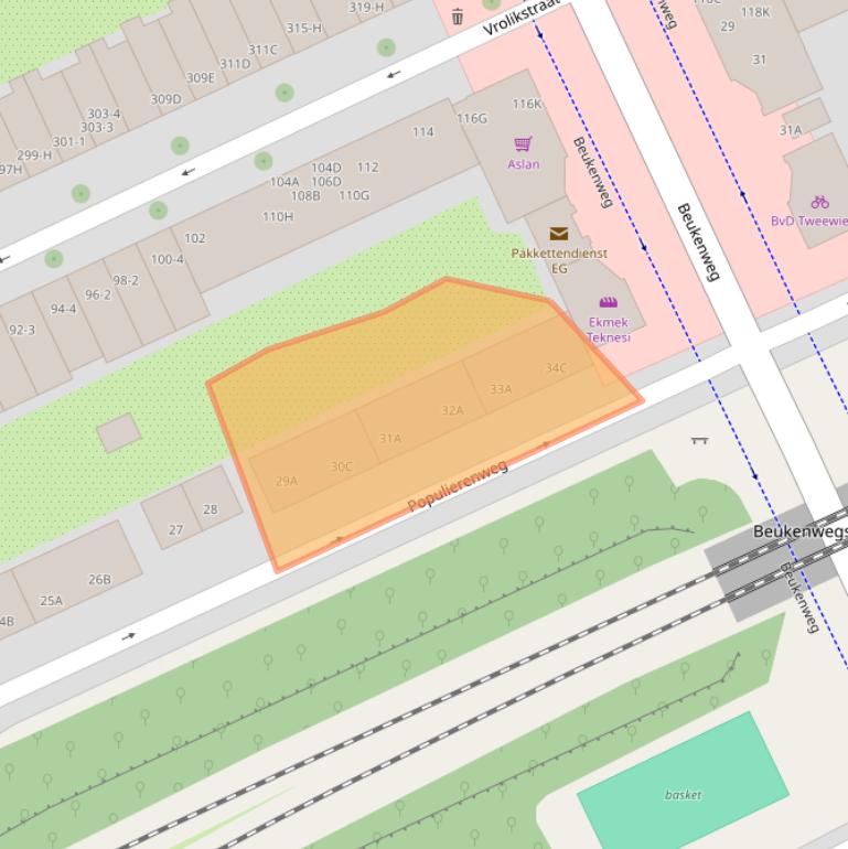 Kaart van postcodegebied 1091KM.