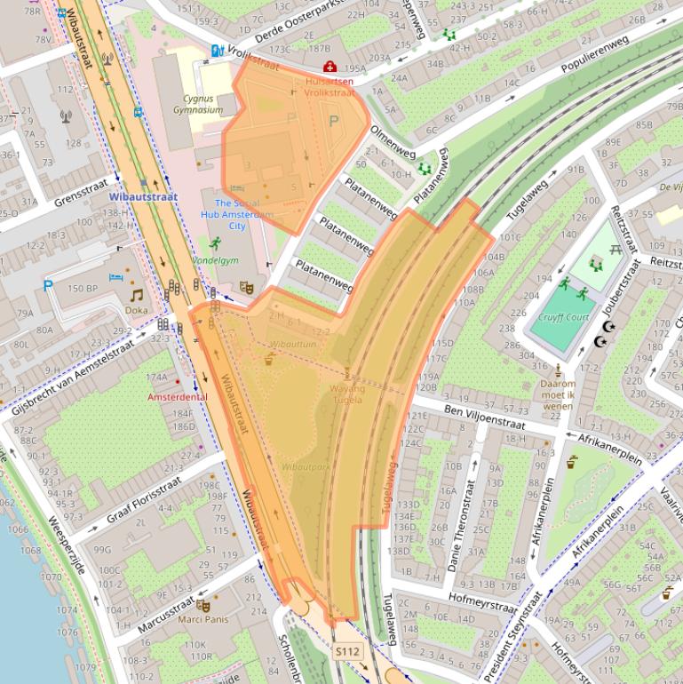 Kaart van postcodegebied 1091KR.