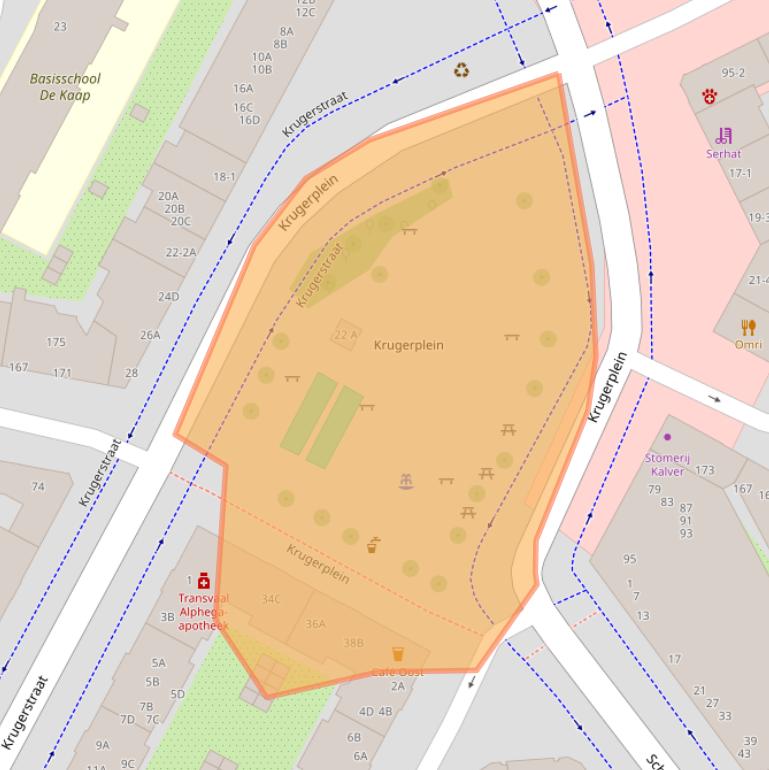 Kaart van postcodegebied 1091LA.