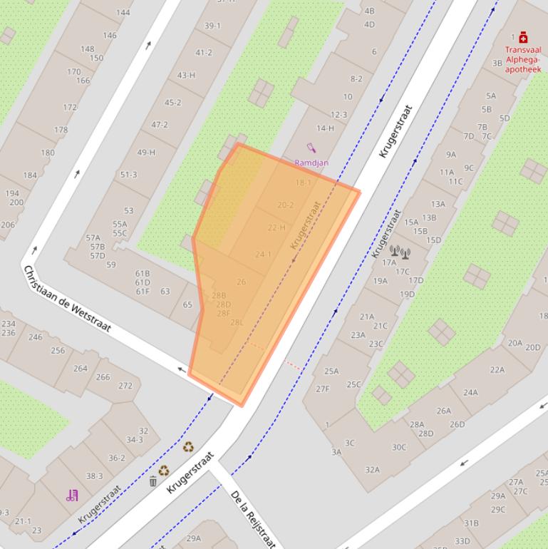 Kaart van postcodegebied 1091LG.