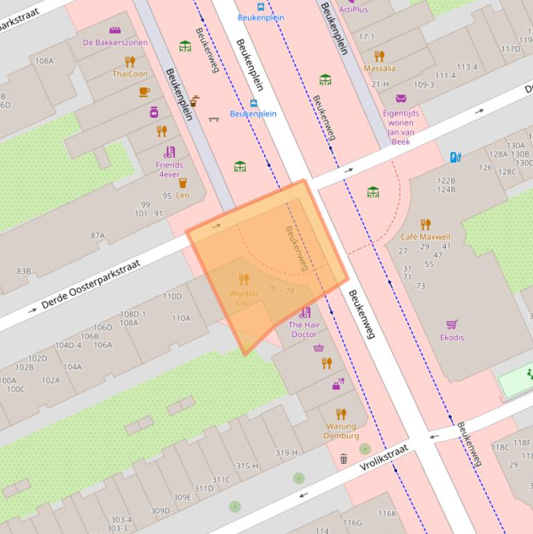 Kaart van postcodegebied 1091ML.