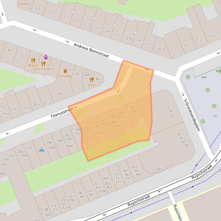 Kaart van postcodegebied 1091MZ.