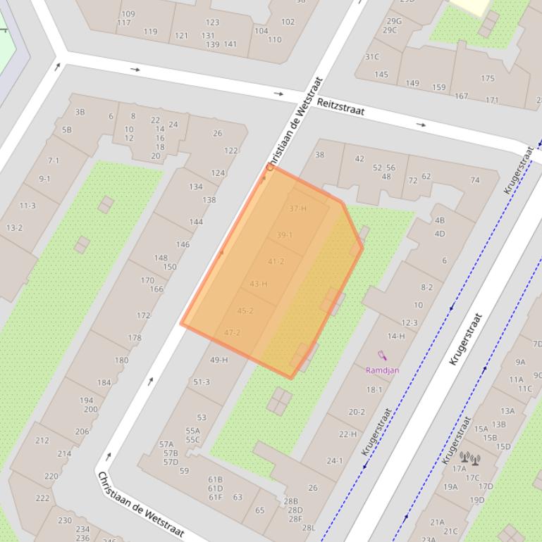 Kaart van postcodegebied 1091NH.