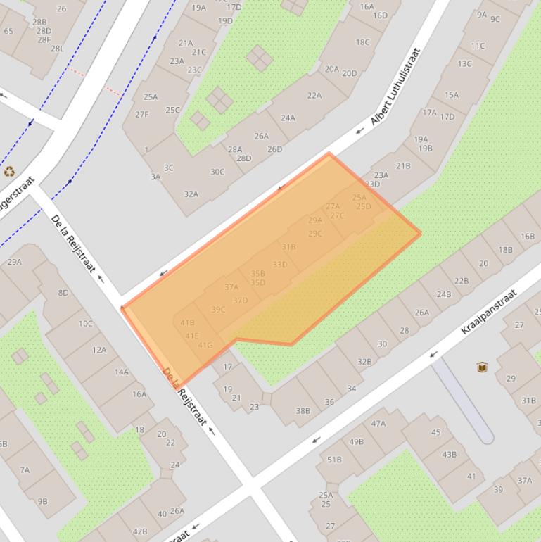 Kaart van postcodegebied 1091NS.