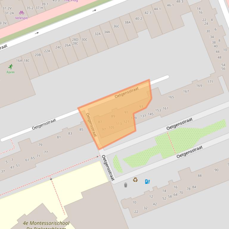 Kaart van postcodegebied 1091RC.