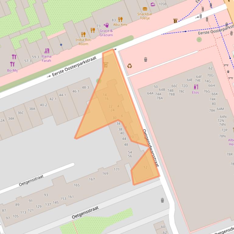 Kaart van postcodegebied 1091RH.