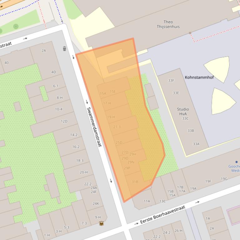 Kaart van postcodegebied 1091RP.