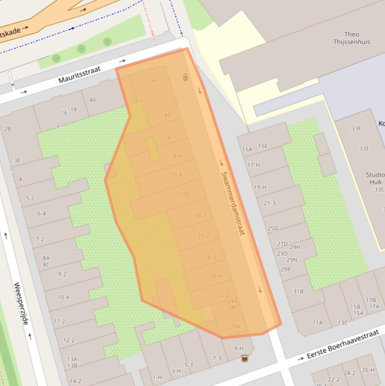 Kaart van postcodegebied 1091RT.