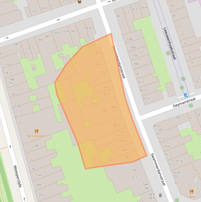 Kaart van postcodegebied 1091RV.