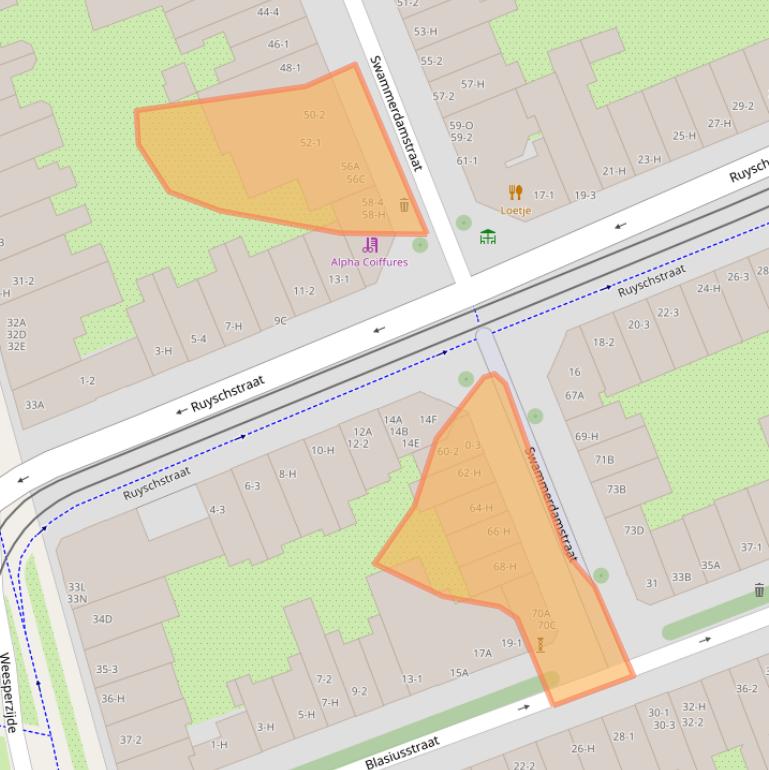 Kaart van postcodegebied 1091RW.