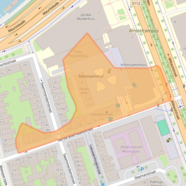 Kaart van postcodegebied 1091RZ.