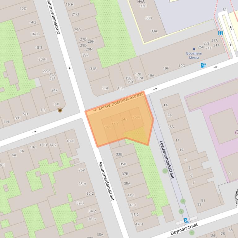 Kaart van postcodegebied 1091SC.