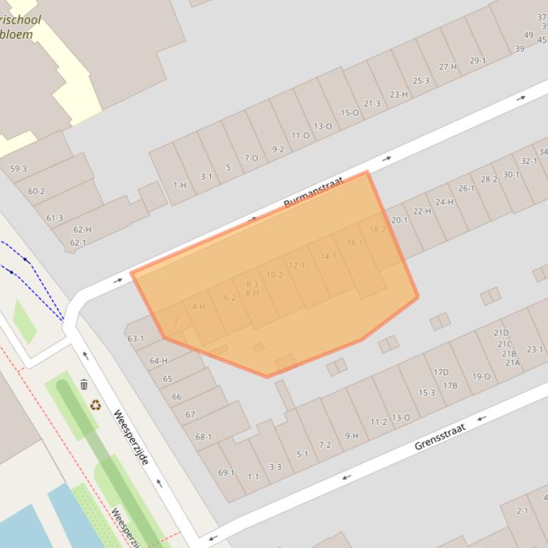 Kaart van postcodegebied 1091SJ.