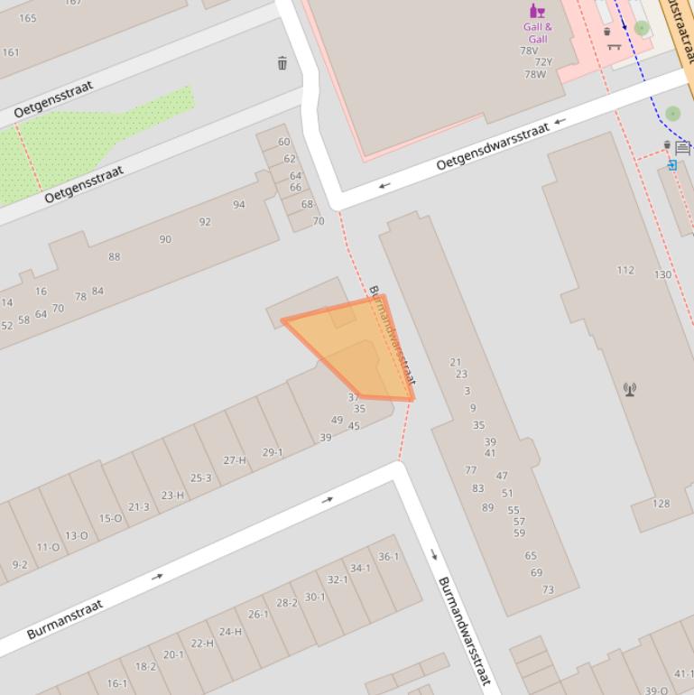 Kaart van postcodegebied 1091SM.