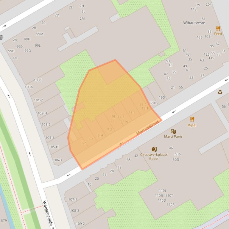 Kaart van postcodegebied 1091TH.