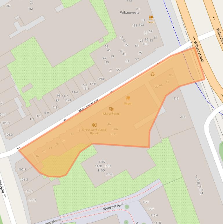 Kaart van postcodegebied 1091TK.