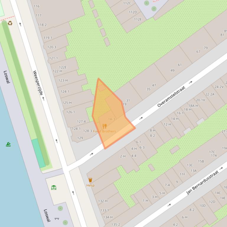 Kaart van postcodegebied 1091TL.