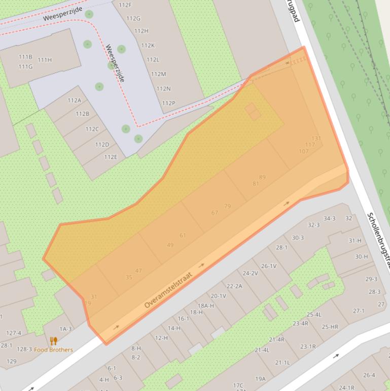 Kaart van postcodegebied 1091TM.