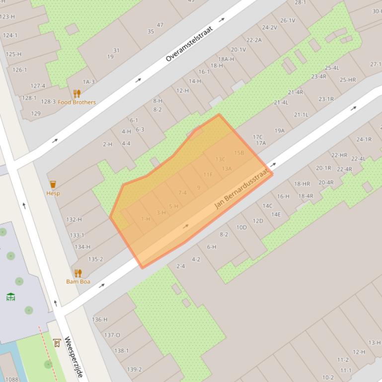 Kaart van postcodegebied 1091TR.