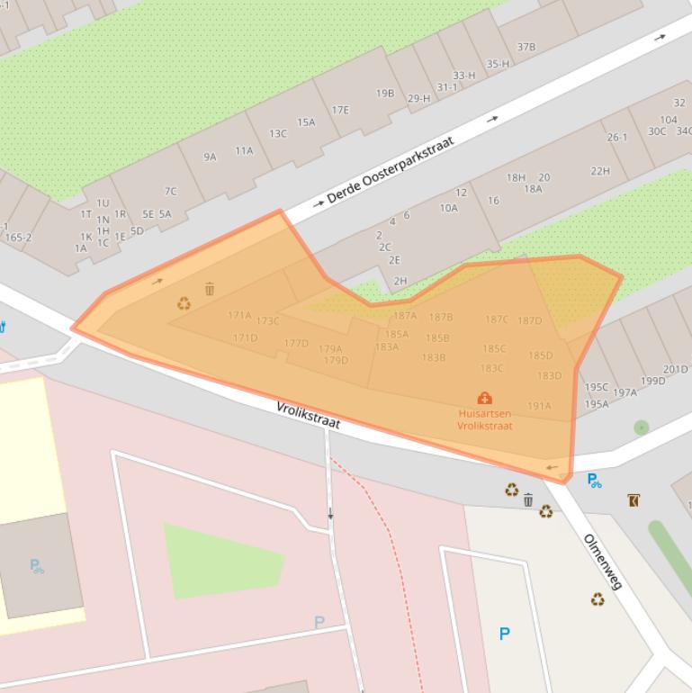 Kaart van postcodegebied 1091TW.