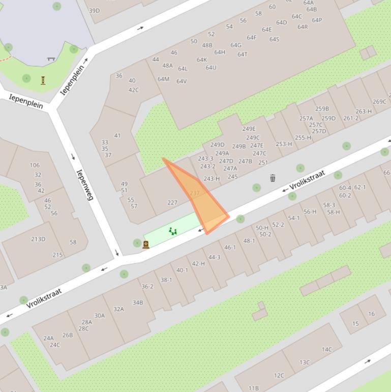 Kaart van postcodegebied 1091TZ.